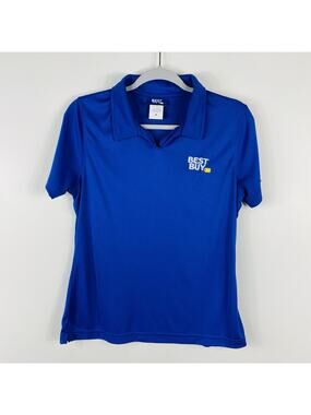 Best Buy Employee Polo Shirt Women's Medium Blue Short Sleeve Top